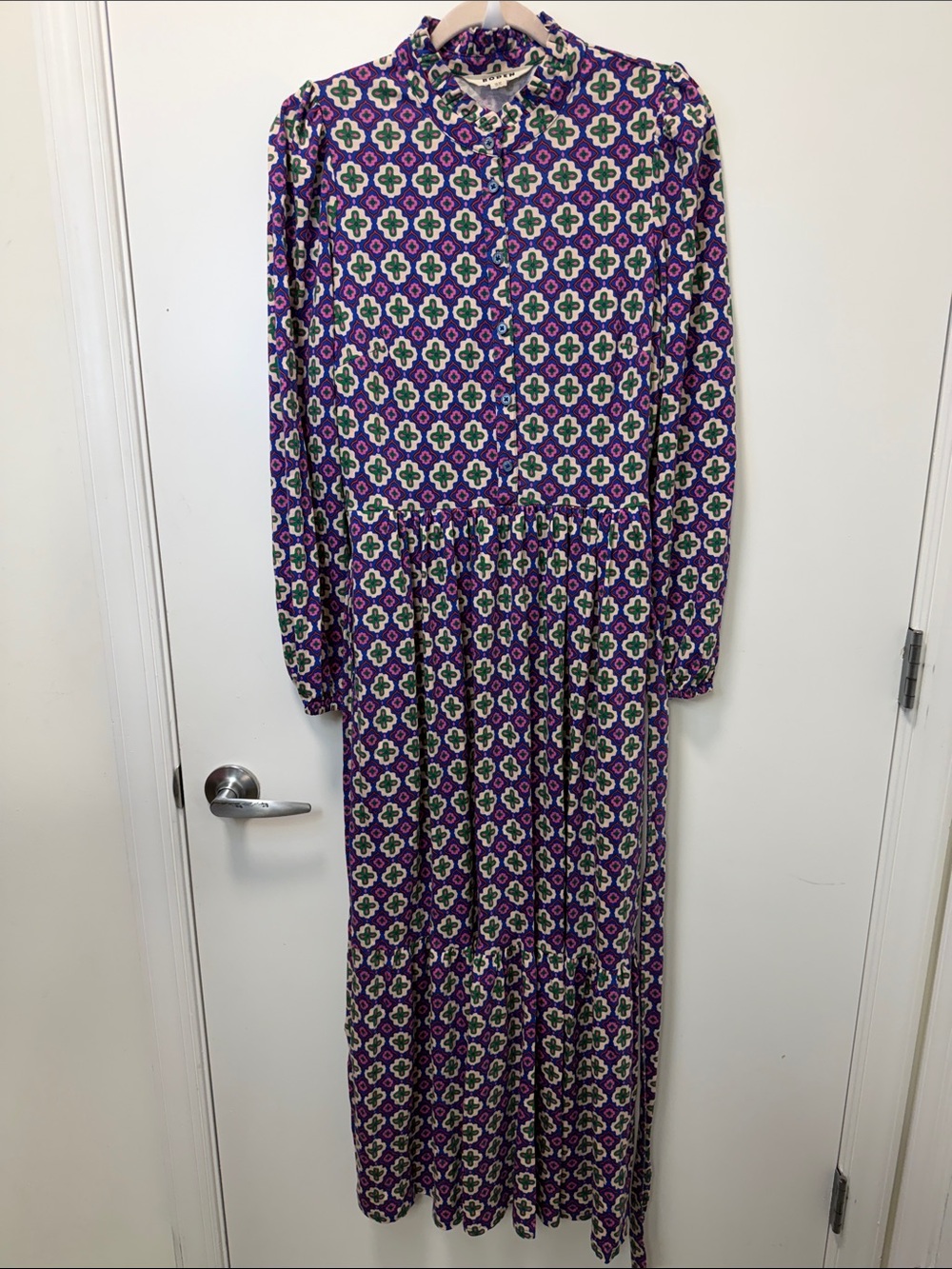 BODEN BLUE WILLOW TIERED JERSEY DRESS! - Picture 3 of 13